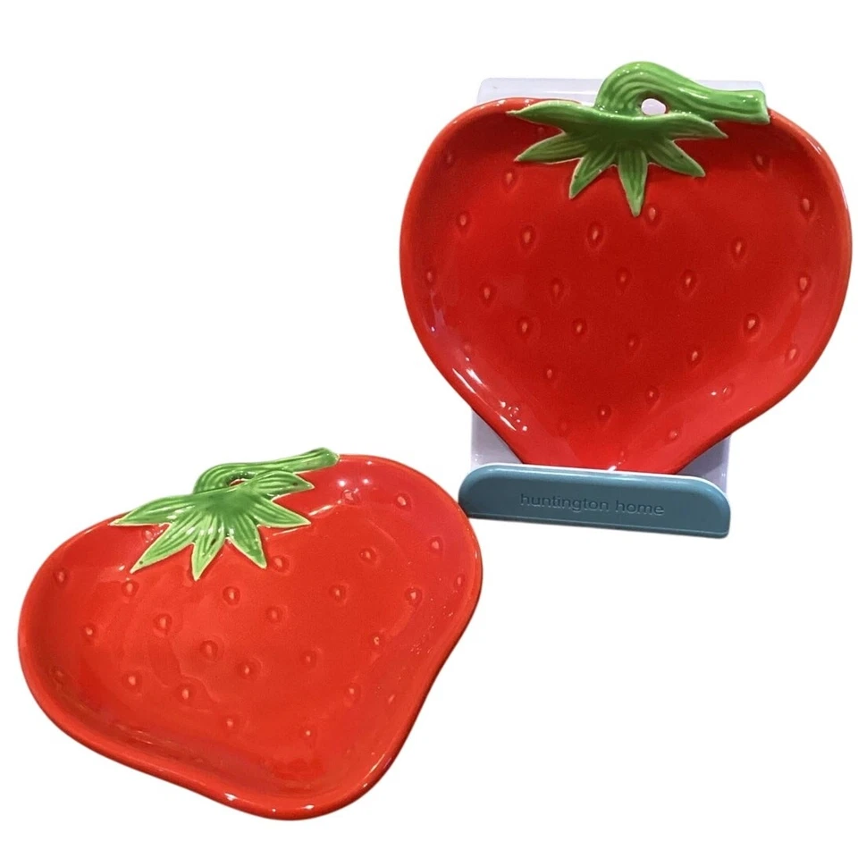 Juego de 2 Platos de Fresa Vintage Rojo Verano Granja Retro Cerámica Rosenthal Foto 2 de 4