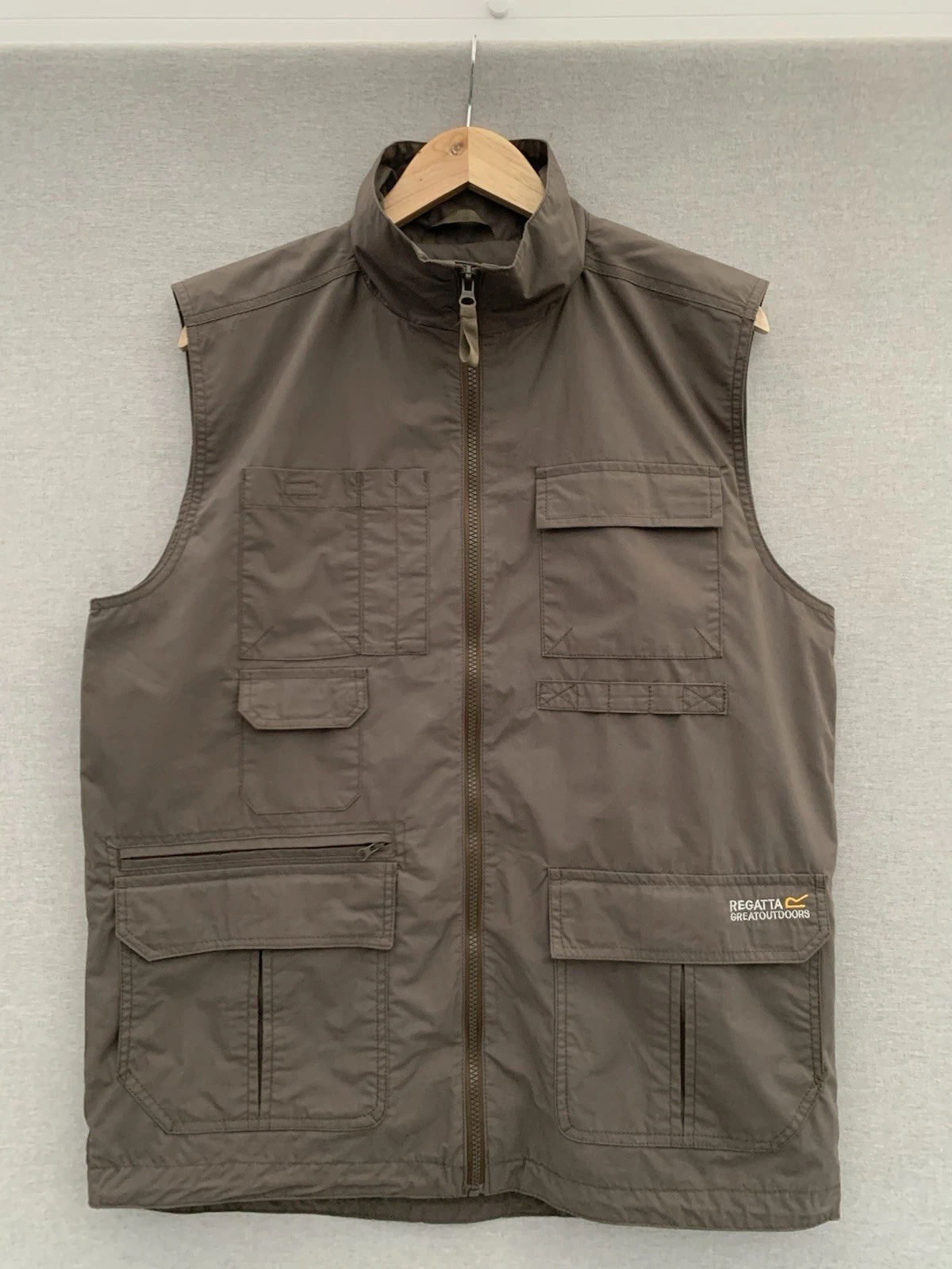 Regatta Multi-Pocket Utility Fishing Shooting Green Gilet Jacket Large Men’s
