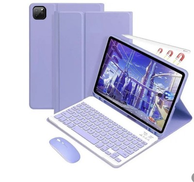 Smart Keyboard Case for iPad Pro 11 Inch Wireless With Matching Mouse (Lavender)