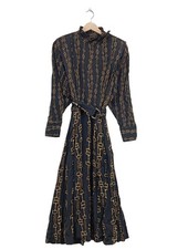 MASSIMO DUTTI Robe à manches longues Dames Robe T EU 38 orange clair-noir