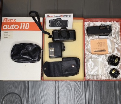Asahi Pentax Auto 110 ''Pan Head'78'' Pocket SLR Camera System (Complete In Box) 