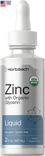 Liquid Zinc Drops  2 Oz  with Organic Glycerin  Vegetarian, Non-Gmo, Gluten