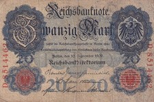 Ro. 37 / DEU-34 - 20 Mark - 1909 - S/D