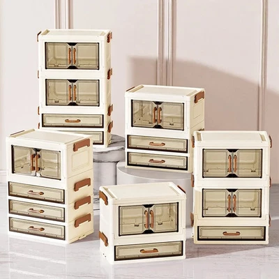 30/40cm Width, Foldable Desktop Organizer Multi-Layer Options,Cream Style Design - Bild 1 von 4