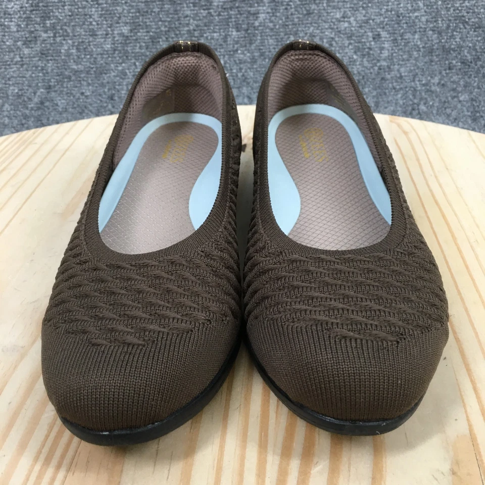 Zapatos planos de ballet Bzees by LifeStride para mujer 7M marrón Khloé punta redonda informales tejidos Foto 4 de 4