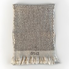 Versace Vintage Wool Beige Scarf in Very Good Condition Made In Italy Luxury