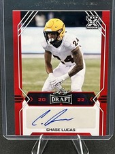 Chase Lucas 2022 Leaf Draft XRC Auto Red Parallel Detroit Lions BA-CL2