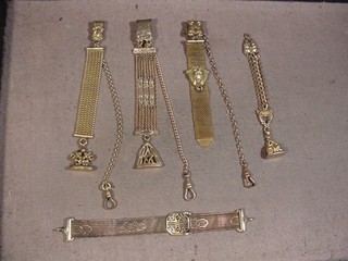 Vintage gold filled plate vest pocket watch chain fob & band parts scrap lot 42g
