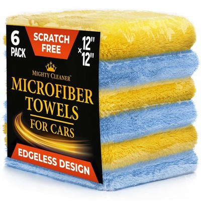 Ultra Absorbent Microfiber Towels 6Pack for Cars  ScratchFree, Edgeless
