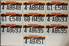 Lot 10 Nebraska Black Letter Cityscape License Plates