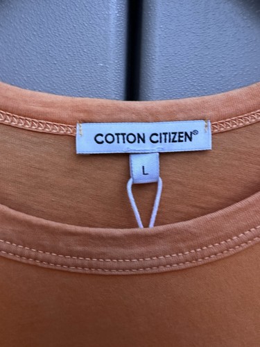 Cotton Citizen CLASSIC CREWNECK TEE vintage Sunset Orange Sz L Supima Cotton - Picture 6 of 10