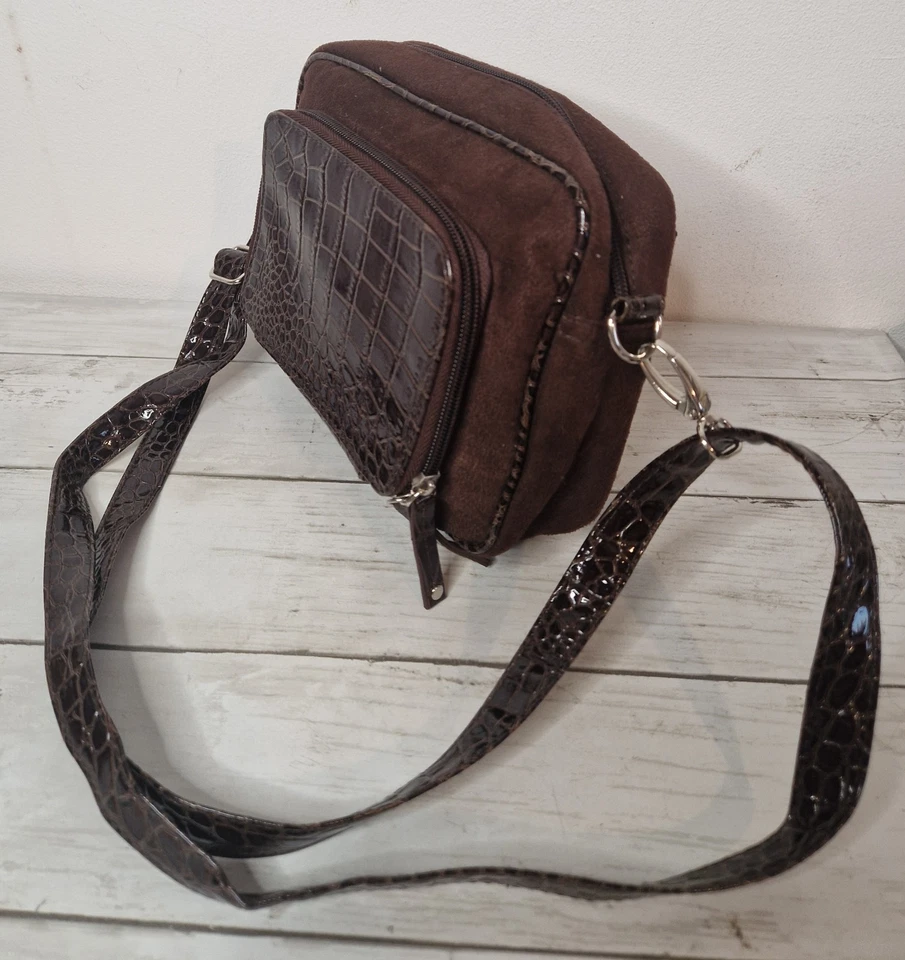 MOIRA C brown Faux crocodile skin crossbody bag (B57) - Image 2 of 4