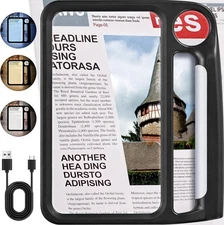 5X 10X Large Magnifying Glass for Reading, Rechargeable Magnifier with 3 Light M