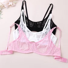 3Pcs Bras Ladies Bras Lace Brassiere Underwired Bra Crossdressers Sexy Lingerie