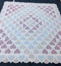 Vintage Beautiful Quilt Different Pieces Hand Woven size 80x80 inches