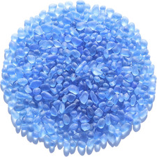 Sea Glass Stones - 0.55LB Light Blue Frosted Glass Pebbles Gemstones