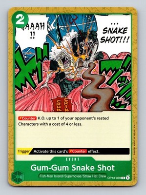 One Piece Monkey D. Luffy Gum-Gum Snake Shot Event BANDAI OP13-039