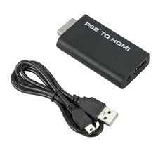 PS2 to HDMI Video Converter Adapter with 3.5mm Audio Output for HDTV Monitor US