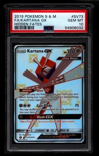 PSA 10 GEM MT - KARTANA GX Card SV73/SV94 Pokemon TCG Hidden Fates Shiny Vault