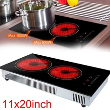 iMountek Electric Dual Induction Burners Cooktop Stove1900W Ceramic With Timer