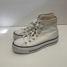 Converse Chuck Taylor All Star Platform High Top White Canvas Sneakers 7.5