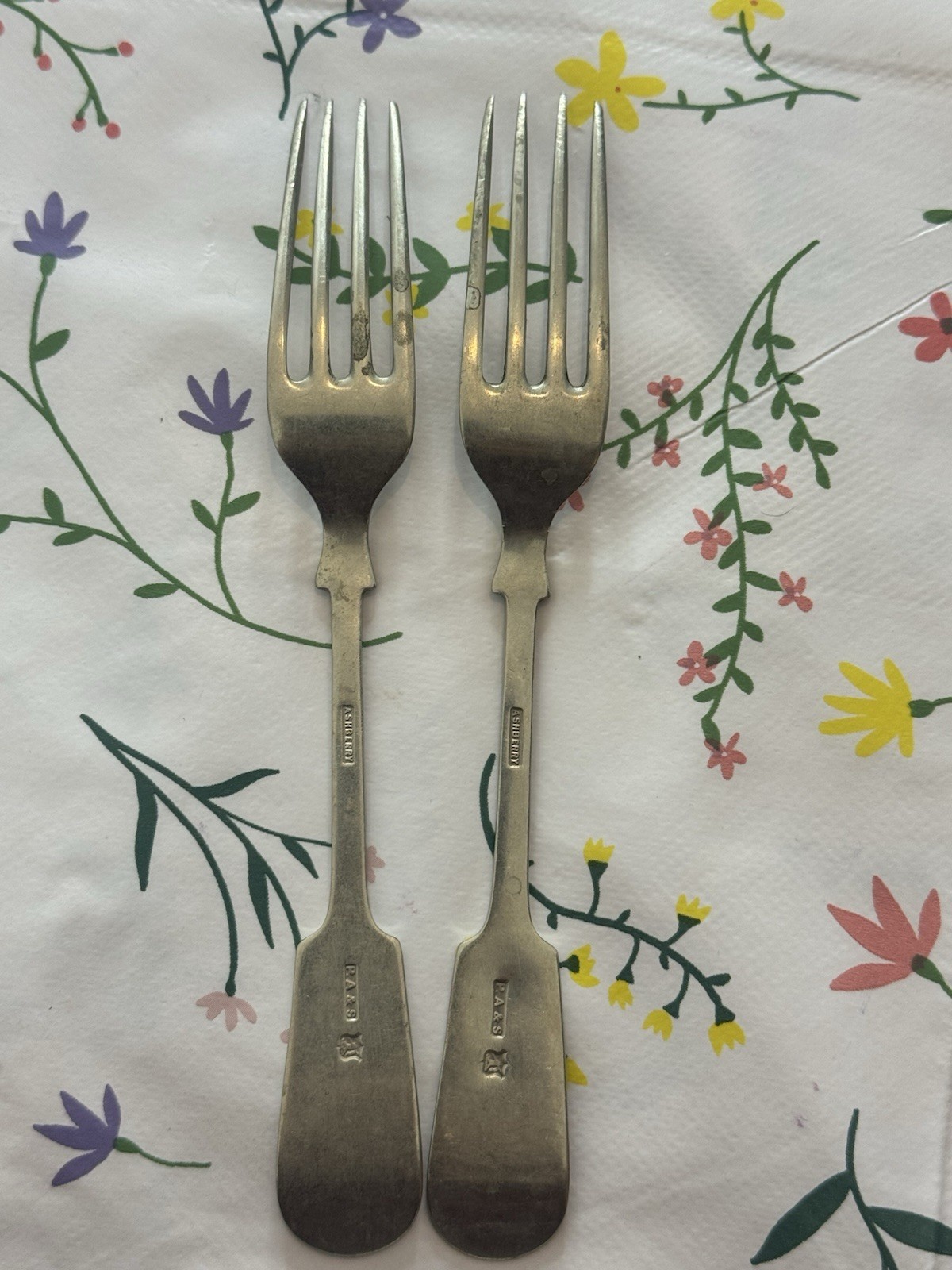PA&S Ashberry Silver Plated Spoons Vintage, 2-Piece Set image 4