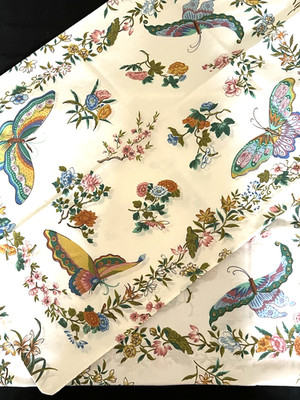 2 Vintage Springmaid White Floral & Butterfly Standard Pillowcases  20''x30''