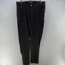 Fashion Nova Womens Jeans Size 14 W34 Black Distressed Stretch Pantalones