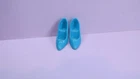 Vintage Barbie Shoes-Superstar Era Skinny Pumps-Turquoise/Blue-Marked Hong Kong