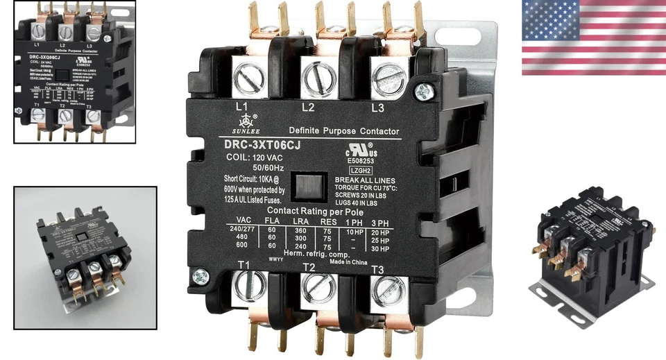 Listed 60A 3 Pole 120V Contactor A2L Compliant - Image 2 of 4