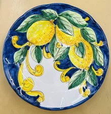 Vietri Pottery Sorrento Lemon Pattern 9’’ Pasta Plate Made/Painted by hand-Italy
