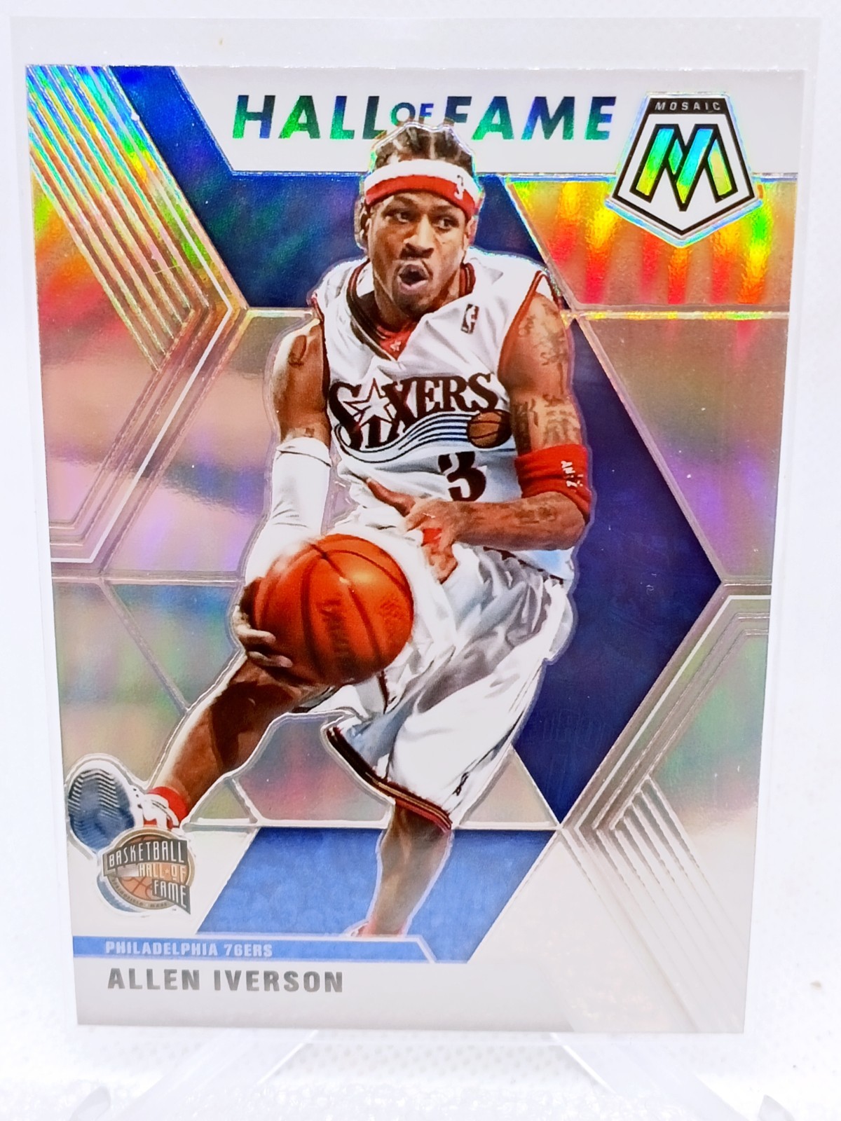 Allen Iverson 2019-20 Panini Mosaic Hall of Fame Silver Prizm #287 76ers