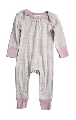 Sapling Baby One Piece  Organic Cotton Romper 3-6 Months  White Pink NWT