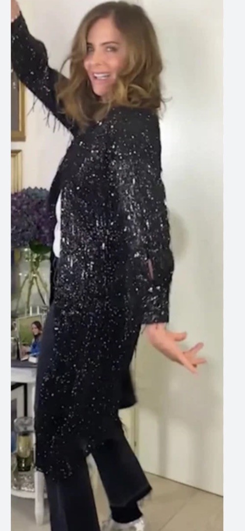 Zara  rare Black Sequin Fringe Midi Shirt Dress Limited Edition Trinny Size M image 4