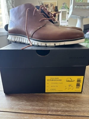 Botas Chukka Cole Haan ZEROGRAND Para Hombre Cuero Marrón Talla 9.5M Con Cordones - Imagen 1 de 3