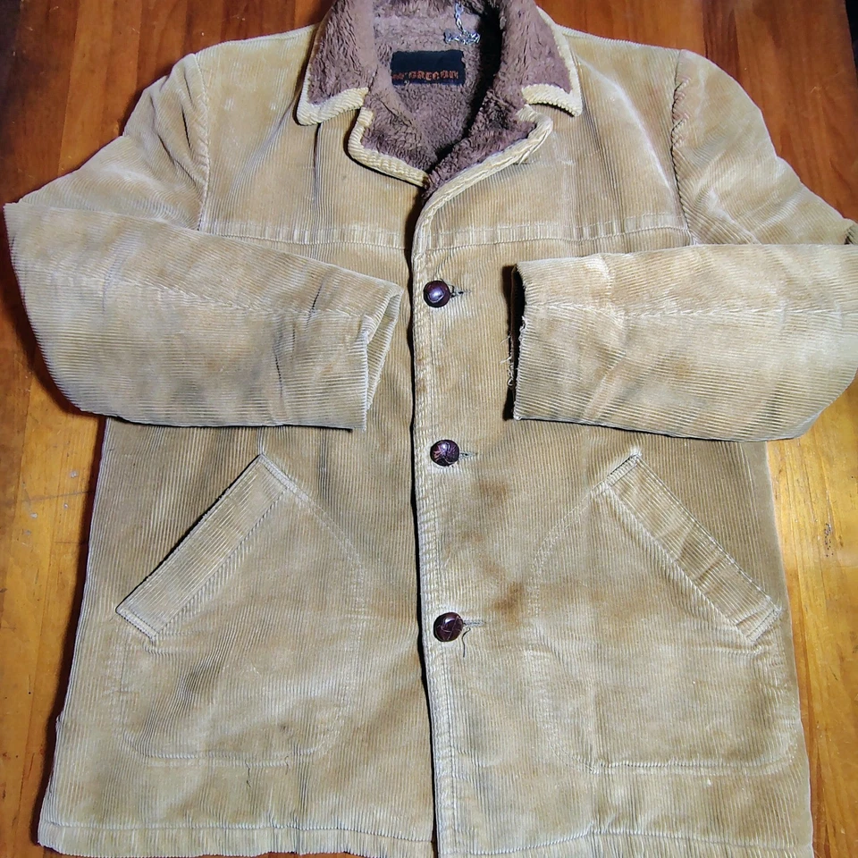 Chaqueta de pana McGregor vintage para hombre 42 abrigo de granero forrado Sherpa Foto 2 de 4