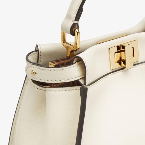 FENDI White Leather Peekaboo Mini Bag Strap Made in Italy w/ Box and Papers - Picture 14 of 15