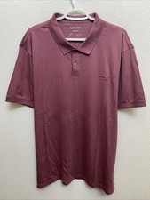 NEW Calvin Klein XL Men's Liquid Touch Red Purple Polo Shirt NWT 79