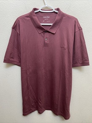 NEW Calvin Klein XL Men's Liquid Touch Red Purple Polo Shirt NWT $79