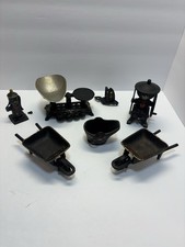 Lot of 7 VTG Cast Iron Miniatures Hand Painted