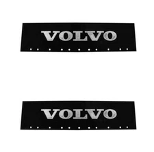 Volvo Black & Silver 6" x 24" Semi Truck Mud Flap-quarter Fender Flaps-Set of 2