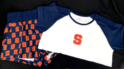 NEW Syracuse Orange Concepts Sport Pajama Set SS T Shirt Elastic Shorts Womens M
