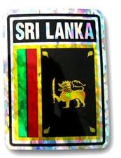 SRI LANKA PRISMATIC  REFLECTIVE FLAG STICKER DECAL  - NEW - FREE SHIPPING