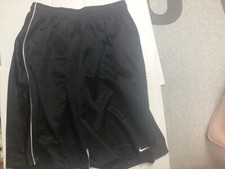 Nike Boys Shorts Large Long Black Athletic Swoosh Logo Gym Sports Casual Solid