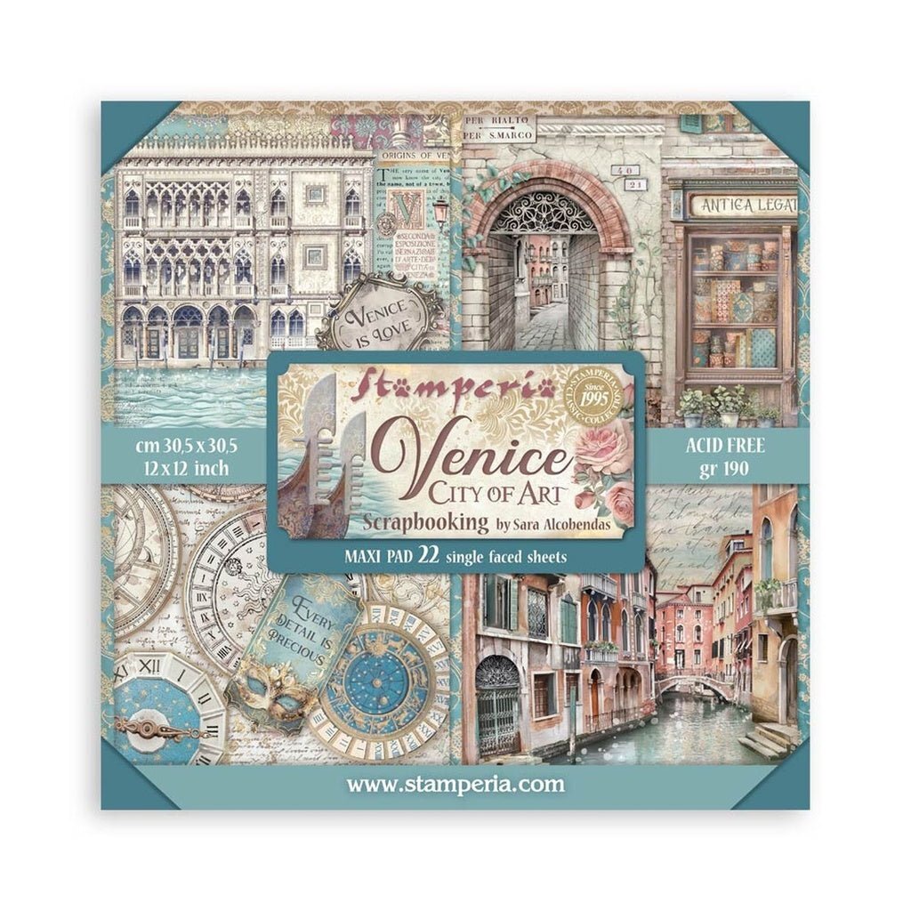 Stamperia - Venice City of Art - 12"" x 12"" single sided scrapbooking pad
