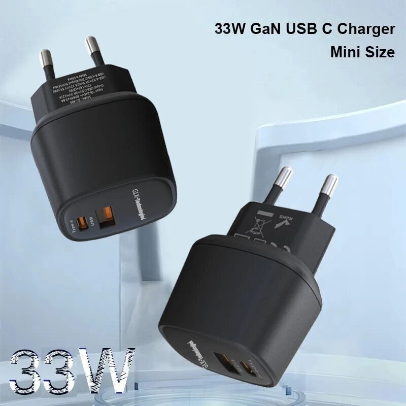 GLK 33W USB C Schnellladegerät Schwarz mit Ladekabel Universal C SAMSUNG Galaxy - Bild 4 von 4