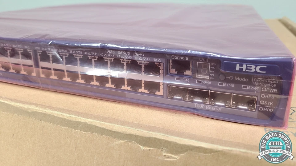 H3C, S5600-50C-PWR 48-Port Managed Switch, P/N 0235A11E - Image 3 of 4