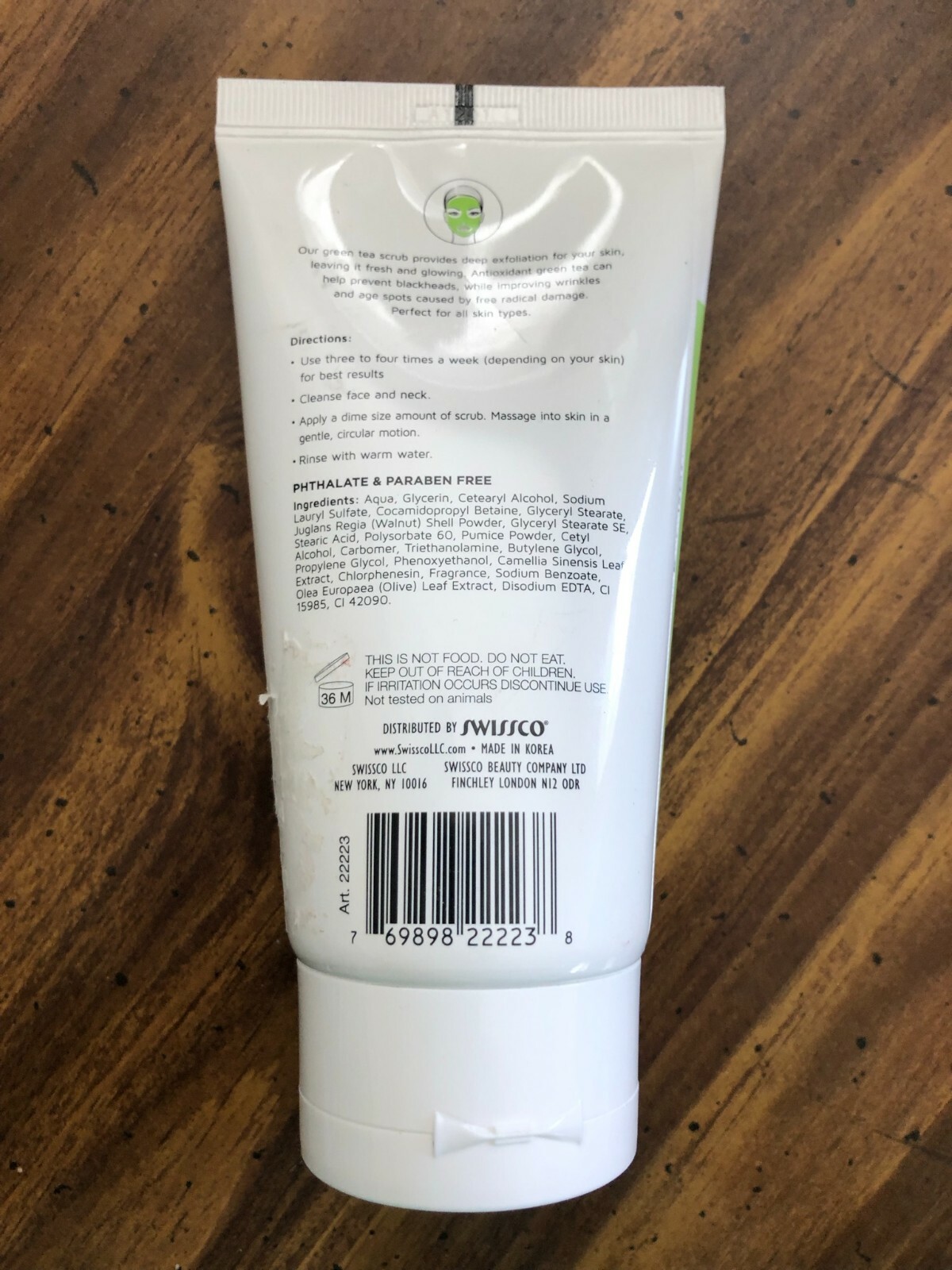 Precision Beauty Antioxidant Green Tea Face Scrub Helps Wrinkles 5oz