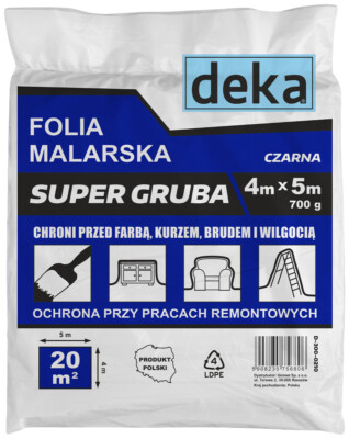 5908235756806 FOLIA MALARSKA SUPER GRUBA CZARNA 4*5M 700G DEKA