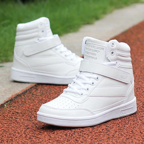 Mode Damen Sneakers Hidden Wedge Keilabsatz High Top Schnürung Schuhe DE 35-40- - Bild 1 von 17